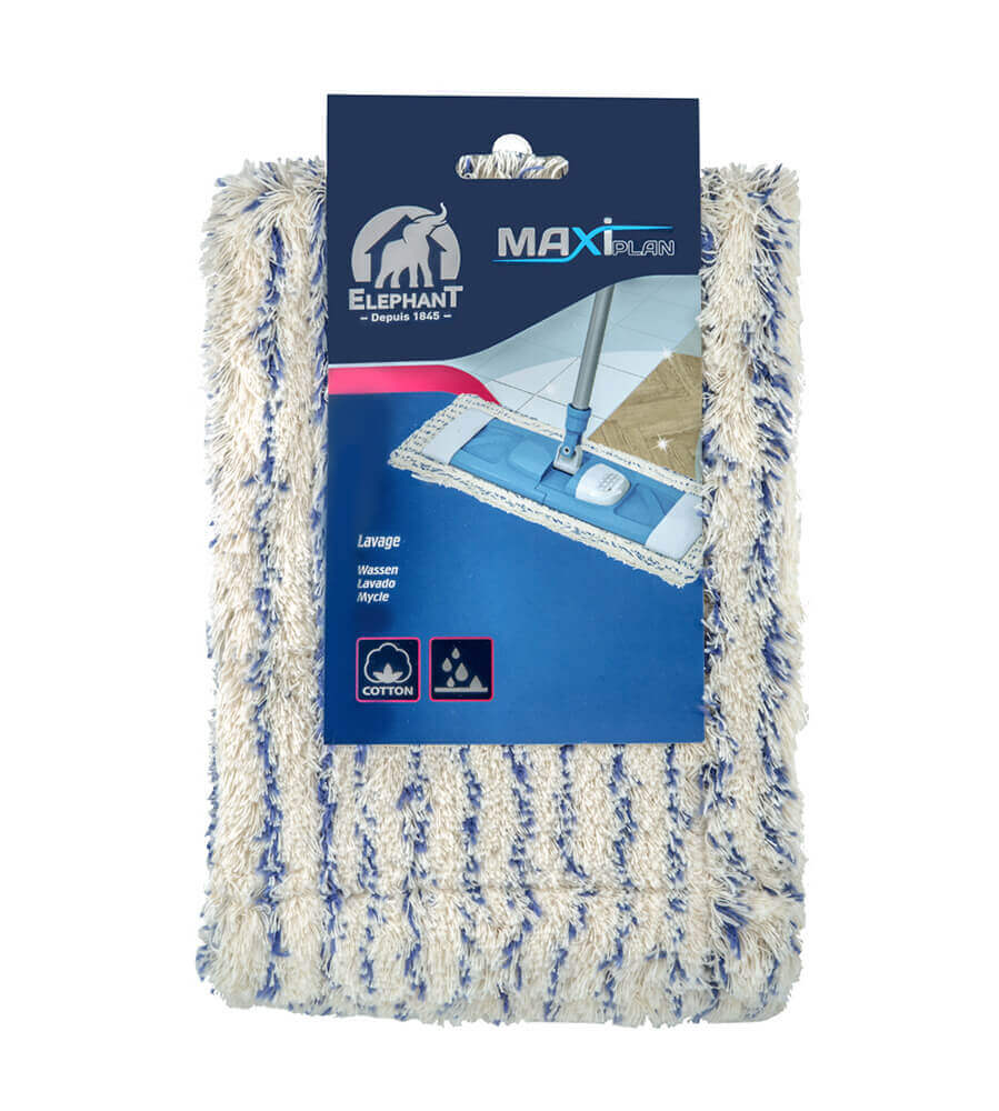 Wymienna bawełniana nakładka do mopa Maxi Plan nadaje się do wszystkich rodzajów podłóg. Można ją prać w pralce.